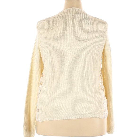NWT Chico's Ecru Lainey Lace Zip-Front Cardigan Sweater Size 4 (XL/1X) - Picture 2 of 4